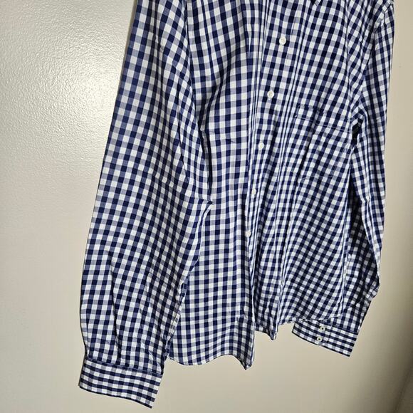 New Untuckit Belleza Plaid Button Down Cotton Long Sleeve Shirt Sz 18 - Picture 4 of 12